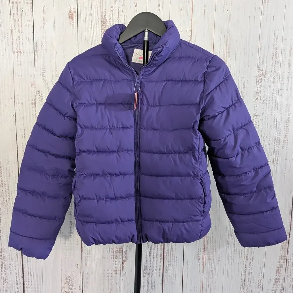 The Children's Place Jacket Girls XL Purple Full Zip Quilted Shell: NWT Collared